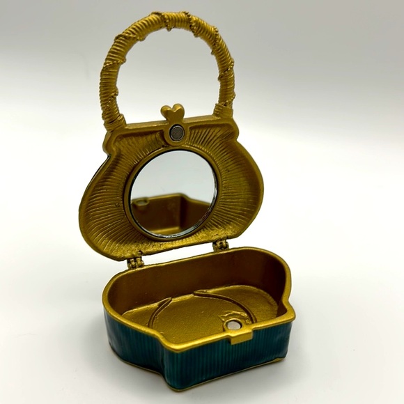 Unique Blue and Gold Handbag-shaped candle & mirror. - Picture 8 of 8